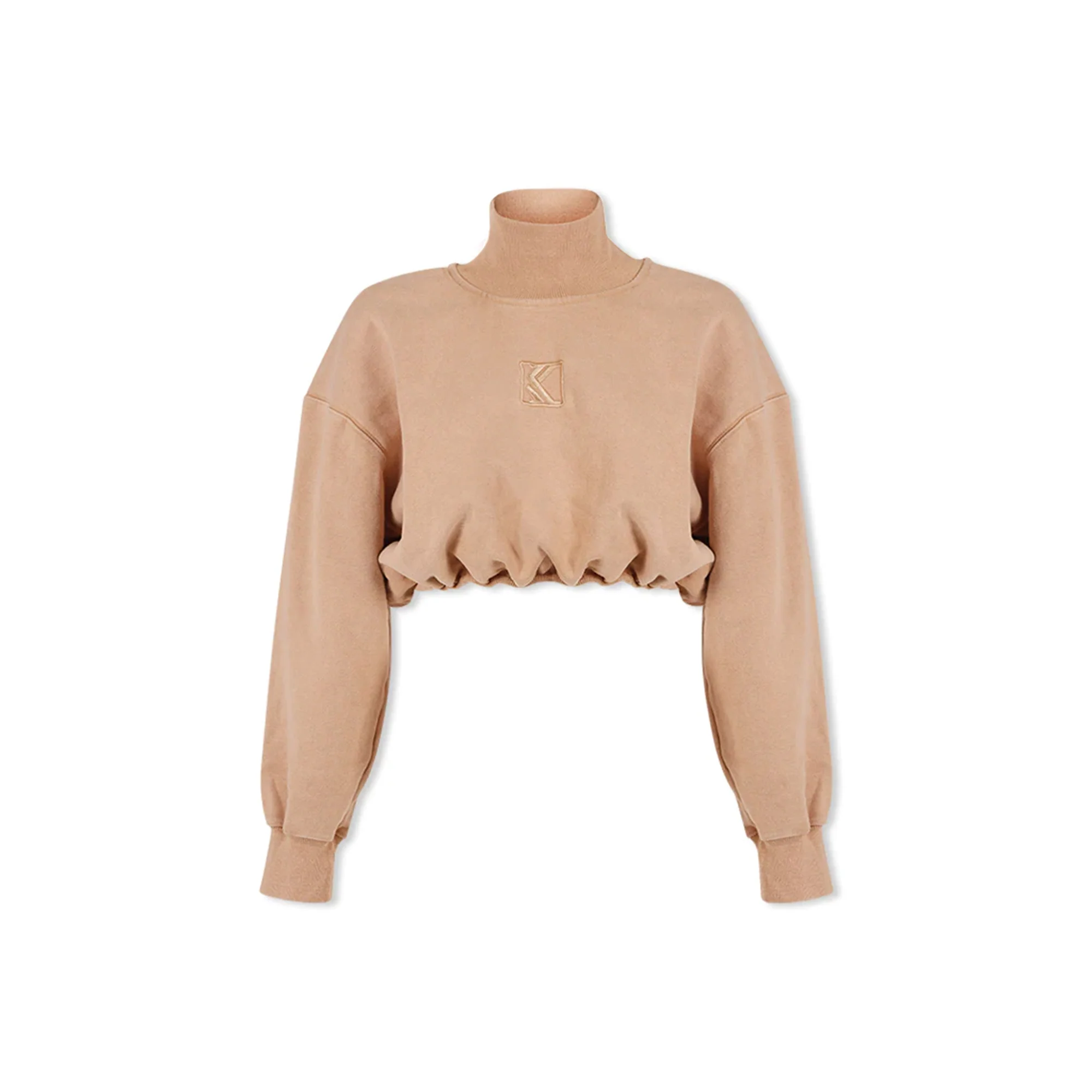 Deep Mock Neck Top (Nude)