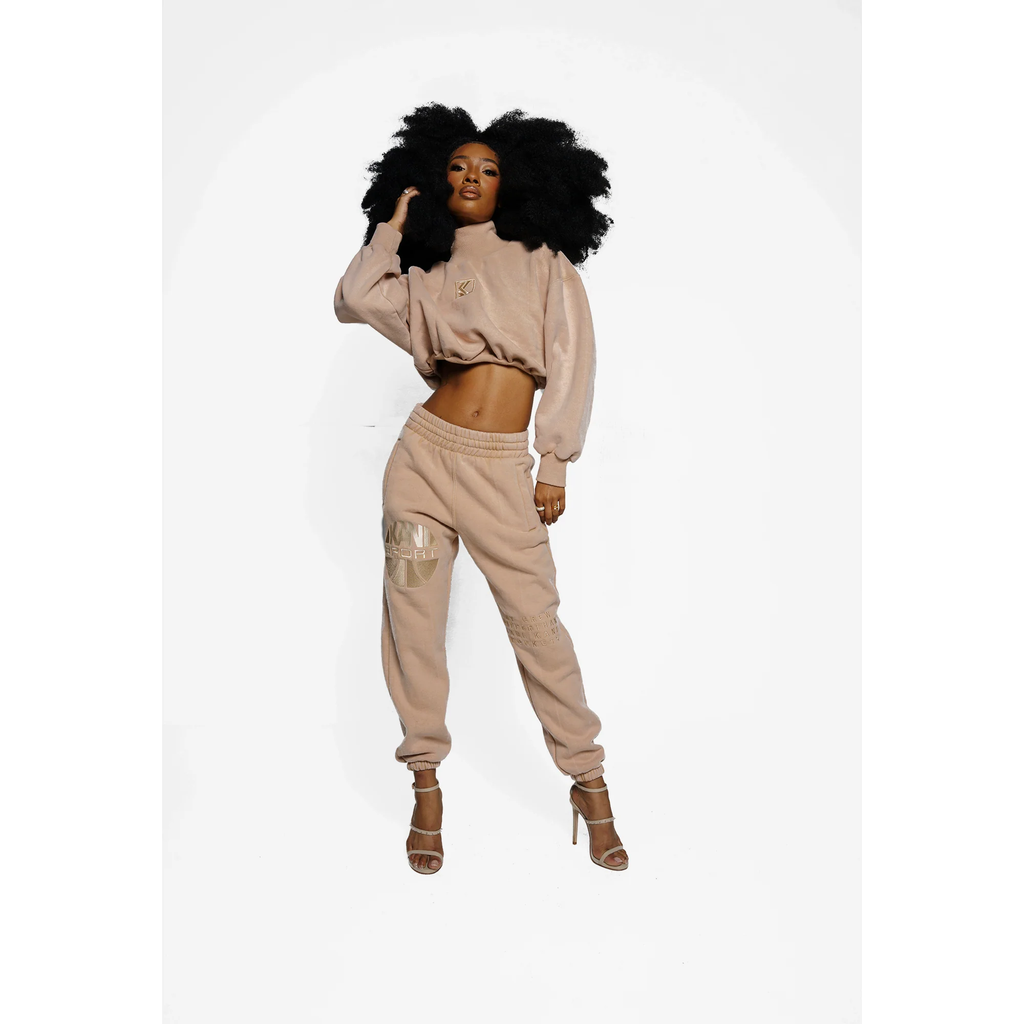 Deep Mock Neck Top (Nude) - Image 4