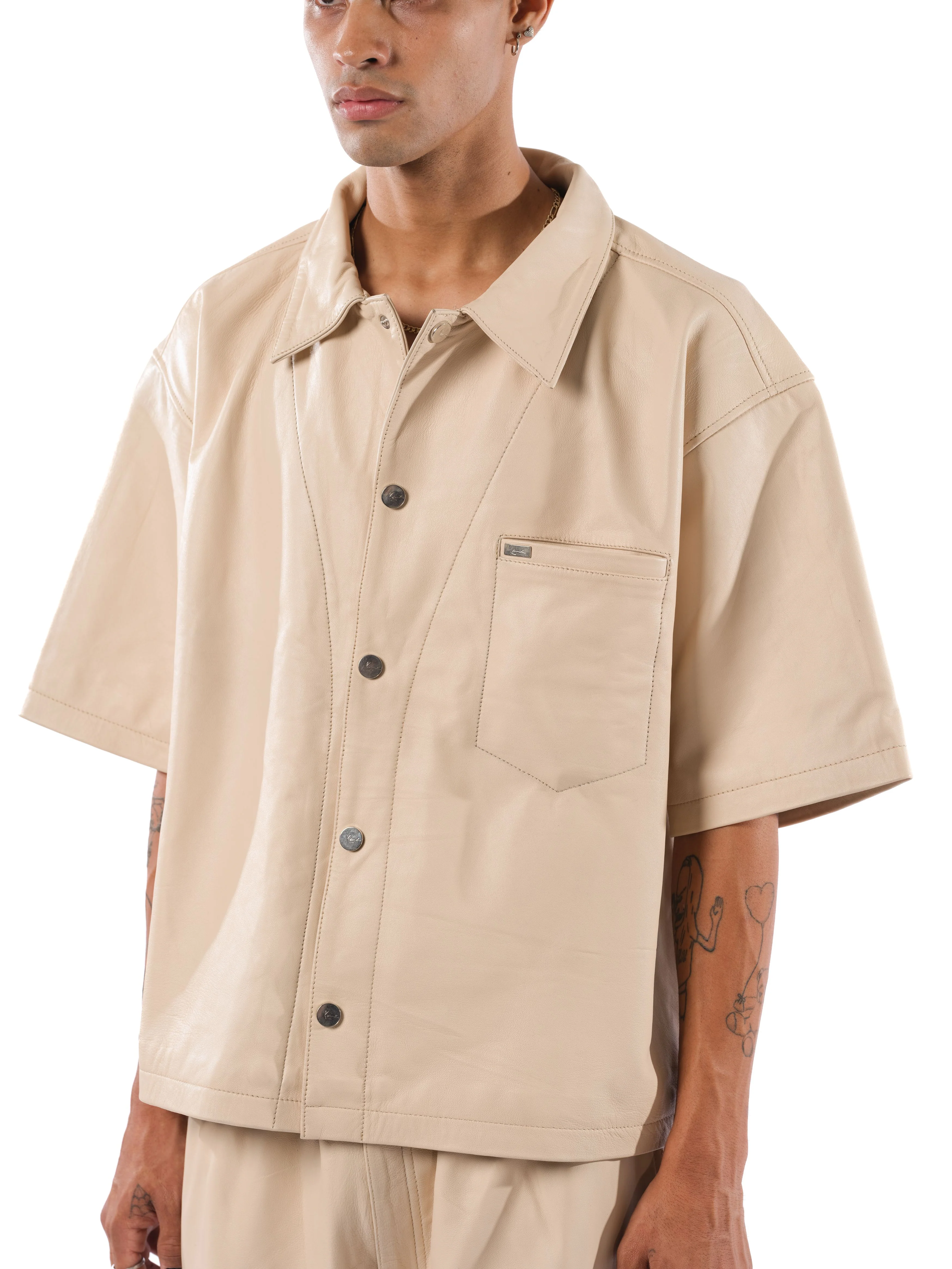 Ford Leather Shirt (Natural) - Image 5