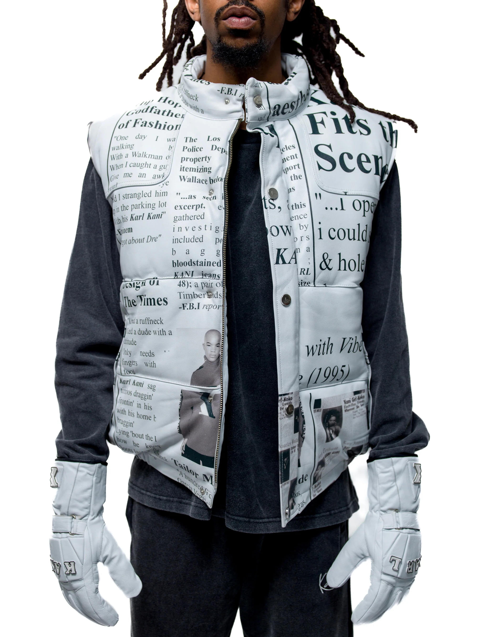 Harlan Leather Bubble Vest - Image 5