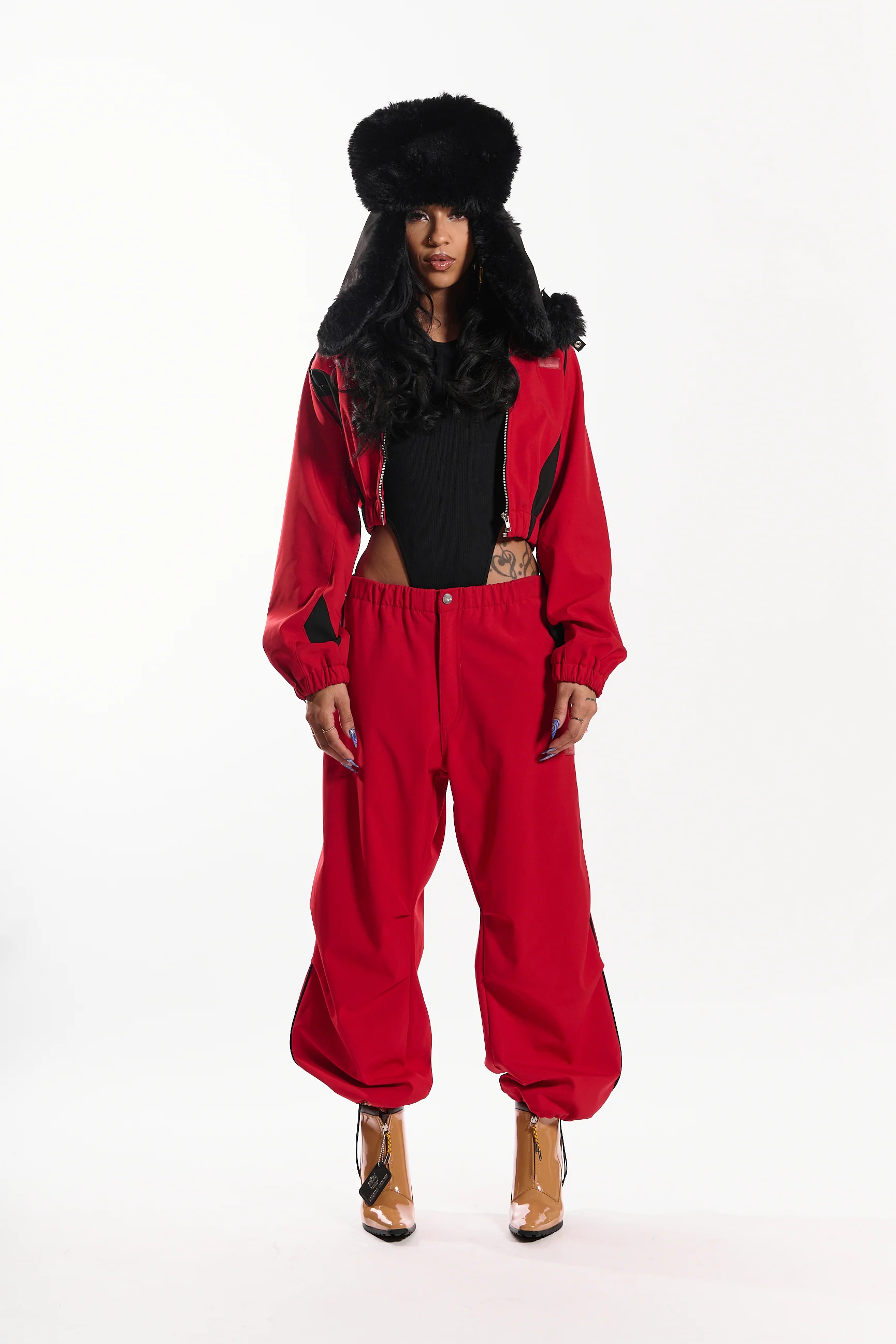 Hot Like Fire Women's Jacket (red/black) - Image 4