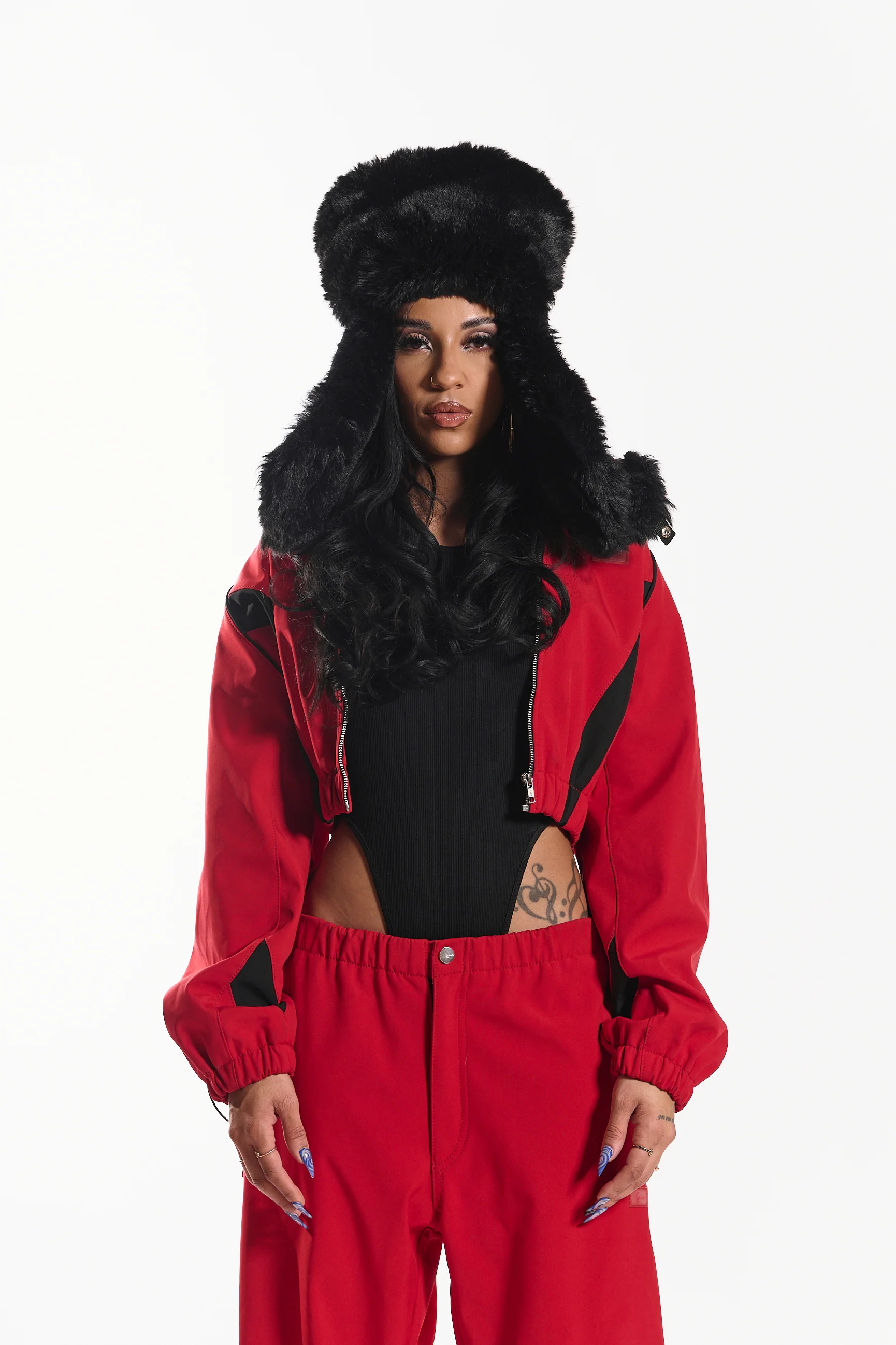 Hot Like Fire Women's Jacket (red/black) - Image 7