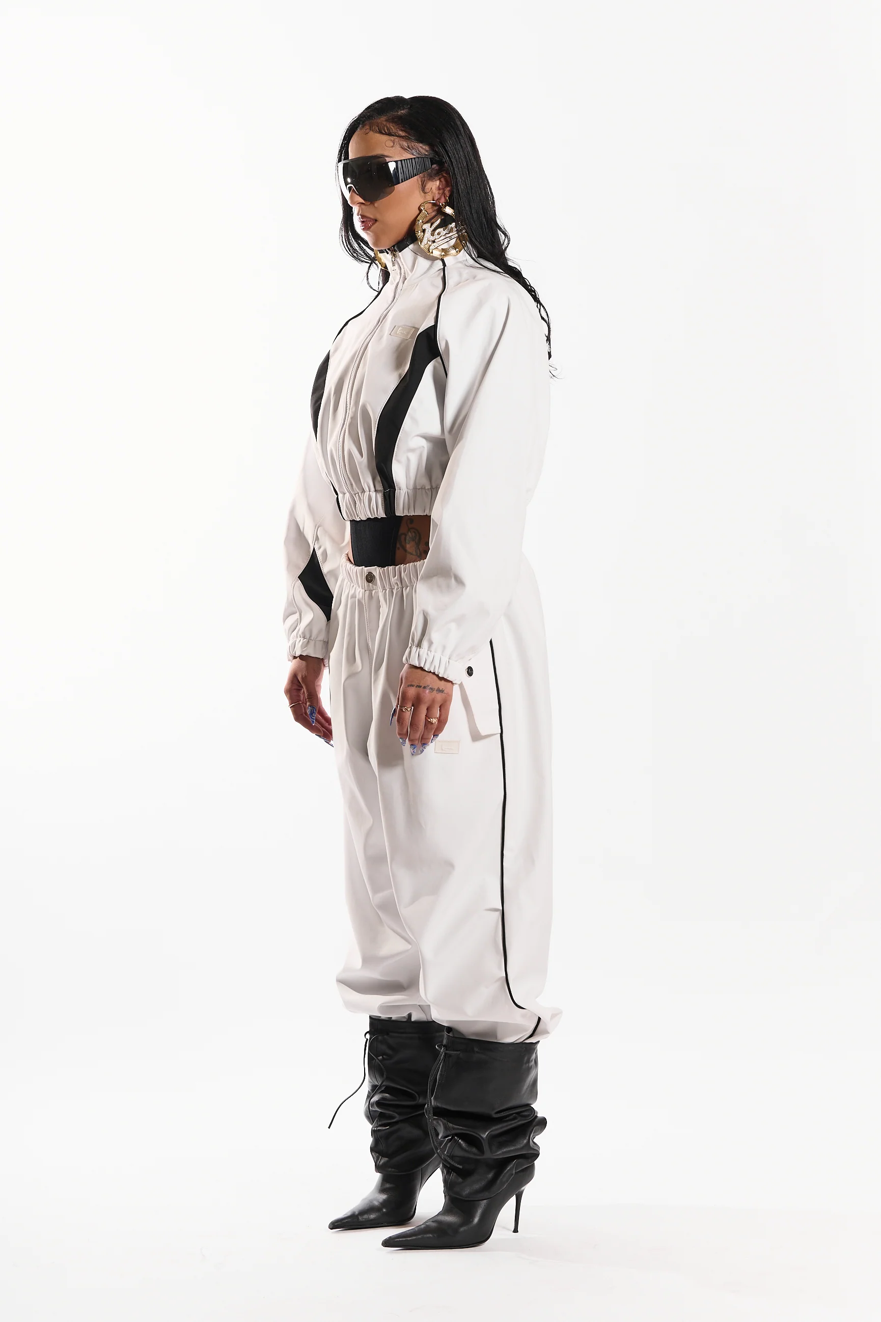 Hot Like Fire Women's Jacket (white/black) - Image 6