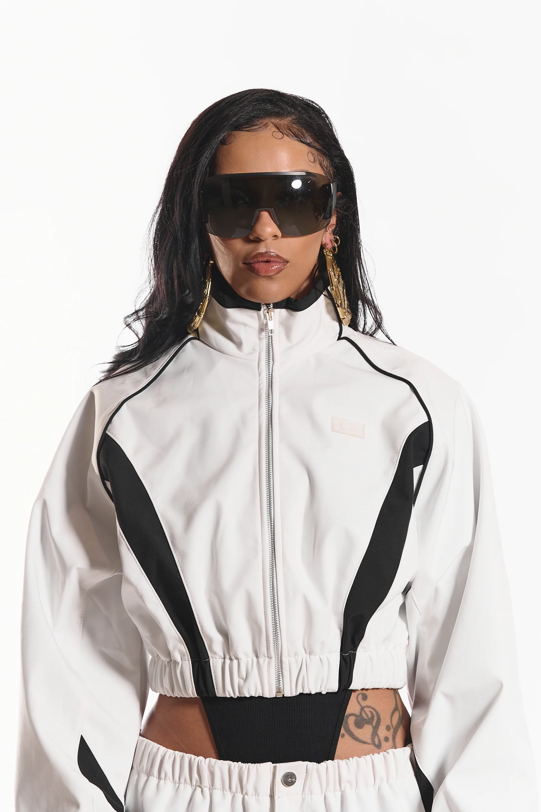 Hot Like Fire Women's Jacket (white/black) - Image 8