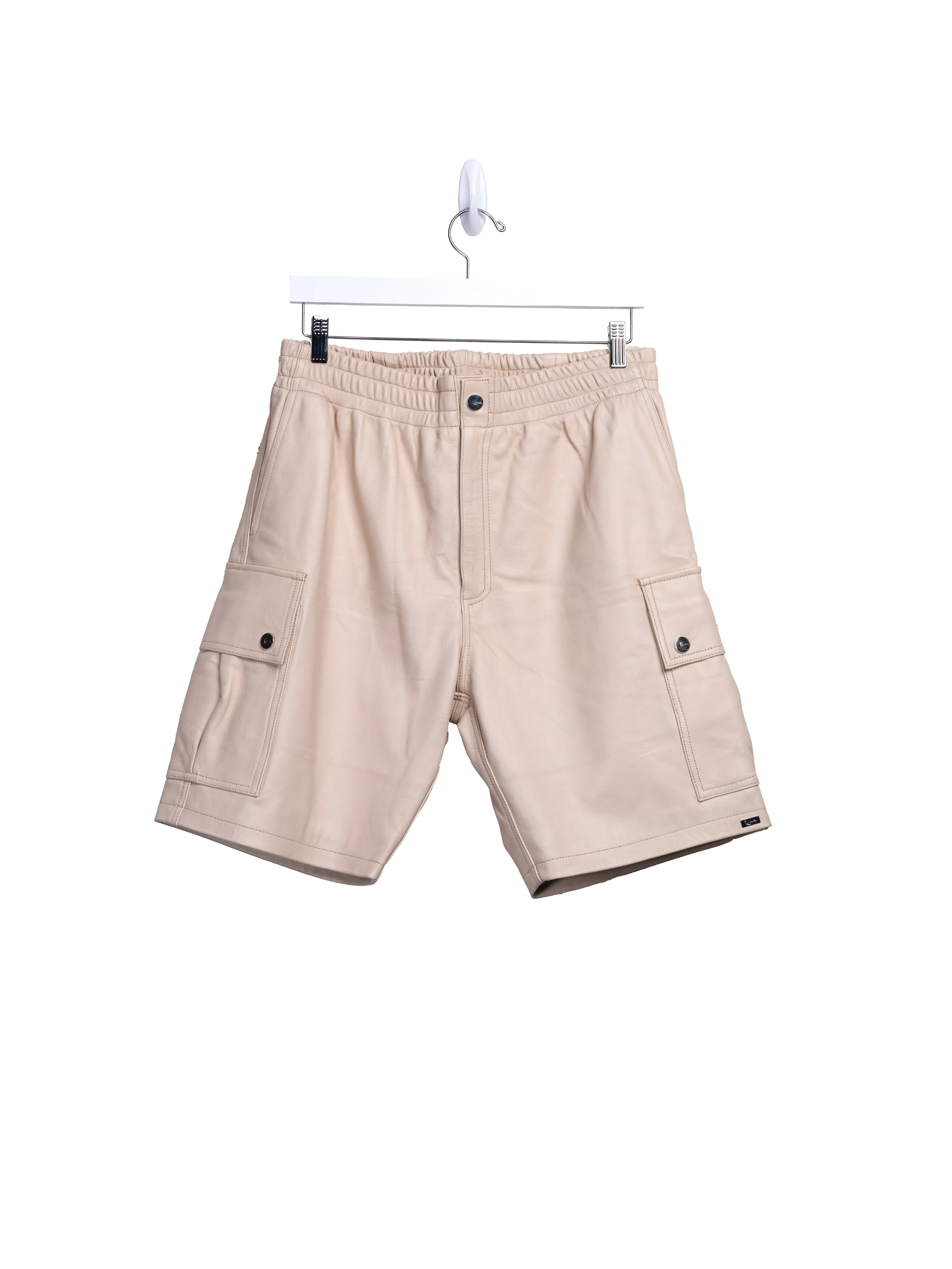 Mace Leather Cargo Shorts (Natural) - Image 6