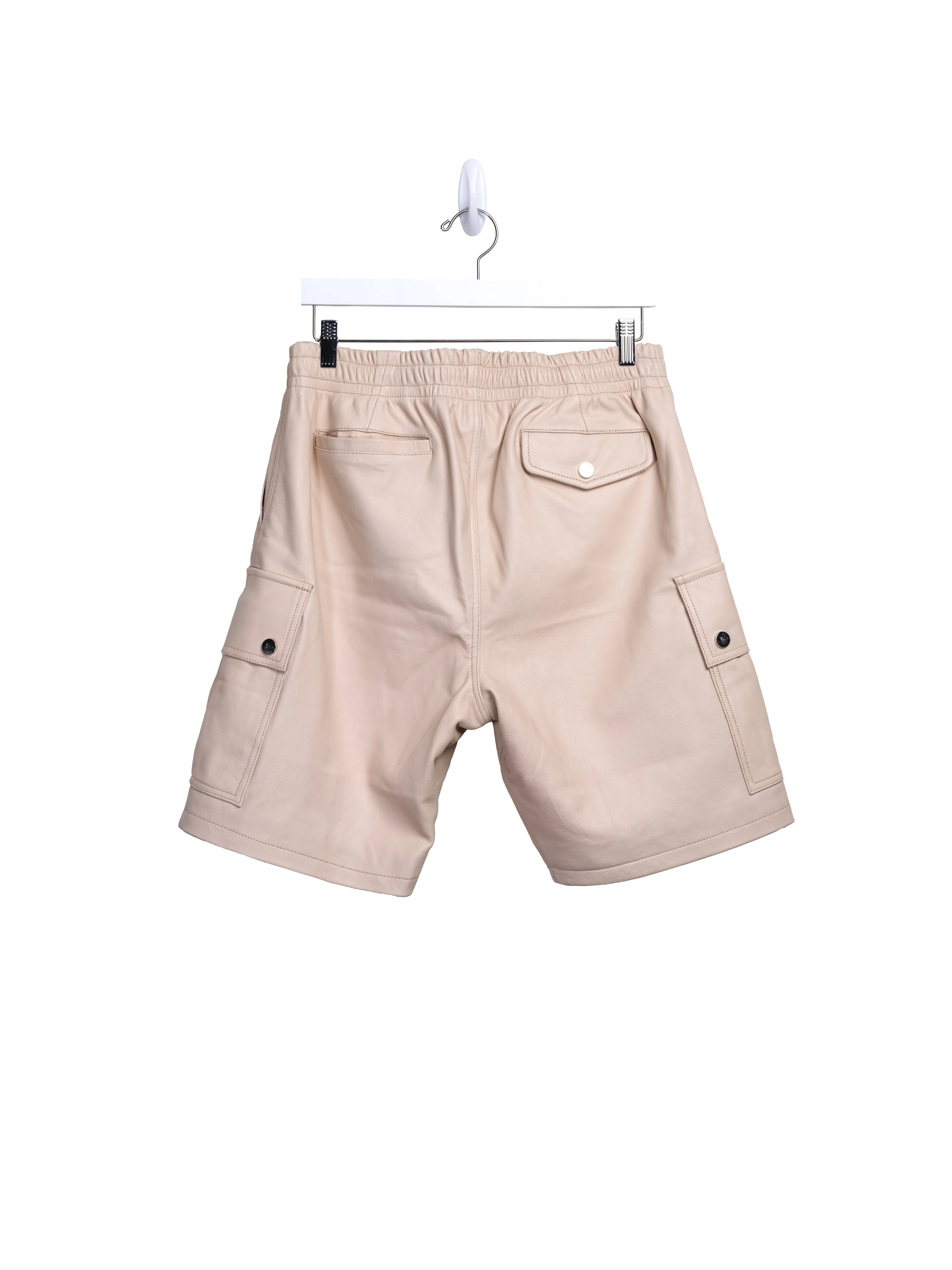 Mace Leather Cargo Shorts (Natural) - Image 7