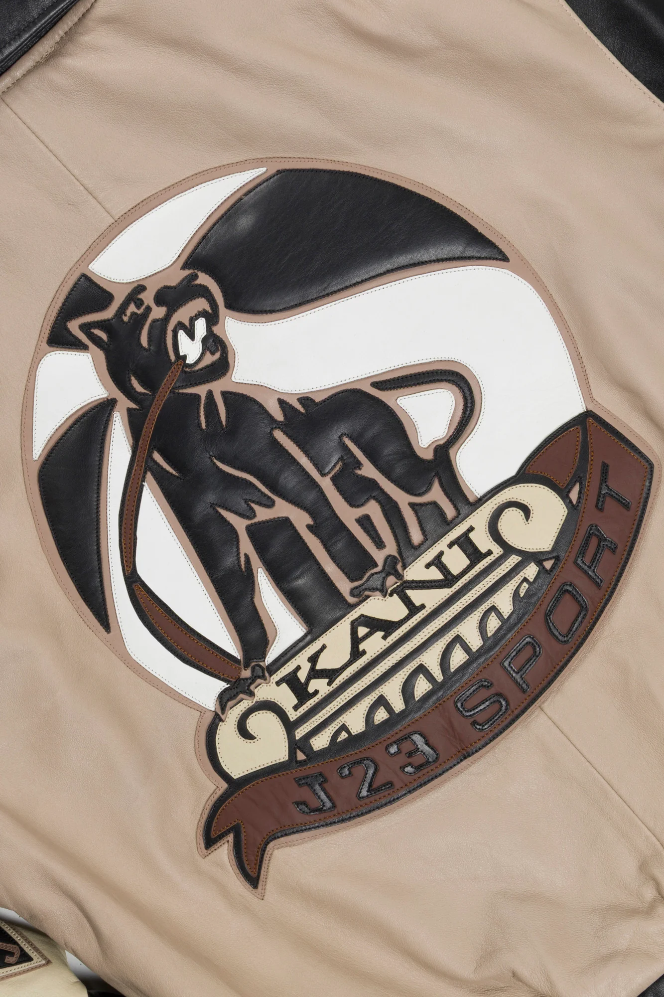 Leather Patch Jacket (Beige/Black) - Image 4